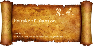 Mauskopf Agaton névjegykártya